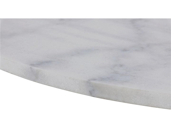 Stół Gambale Ø110 cm biały blat marmur Kolor Szary Metal Rozkładanie