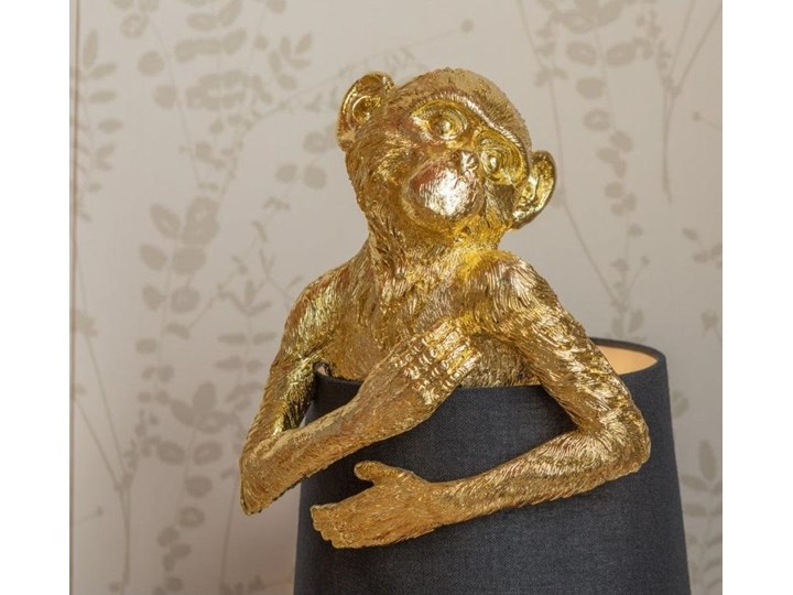 Lampa stołowa Animal Monkey 23x58 cm niebieska Lampa z abażurem Stal Kategoria Lampy stołowe Kolor Złoty