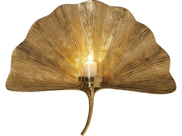 Dekoracja ścienna / świecznik Ginkgo Leaf 75x60 cm Kolor Złoty