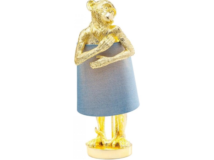 Lampa stołowa Animal Monkey 23x58 cm niebieska Lampa z abażurem Stal Kolor Złoty