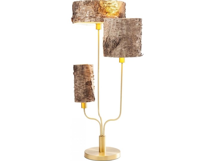 Lampa stołowa Corteccia 50x85 cm Stal Drewno Kolor Szary