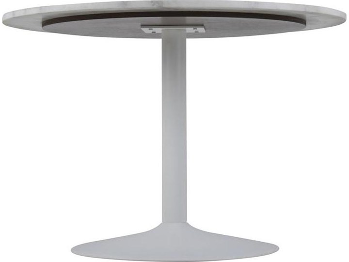 Stół Gambale Ø110 cm biały blat marmur Metal Kształt blatu Okrągły Kolor Szary