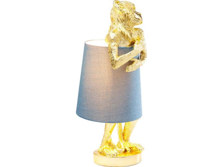 Lampa stołowa Animal Monkey 23x58 cm niebieska Stal Lampa z abażurem Kolor Kolor Złoty