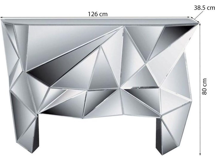 Konsola Prisma 126x39 cm lustrzana Szkło Kolor Biały Płyta MDF Szerokość 126 cm Lustro Kategoria Konsole
