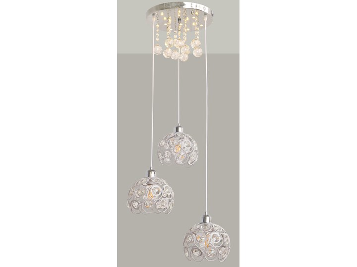 Stylowa lampa wisząca BLANCA W-HY 1104-3R-LED-WT Lampa z kloszem Metal Kryształ Lampa z kryształkami Lampa LED Stal Kolor Srebrny