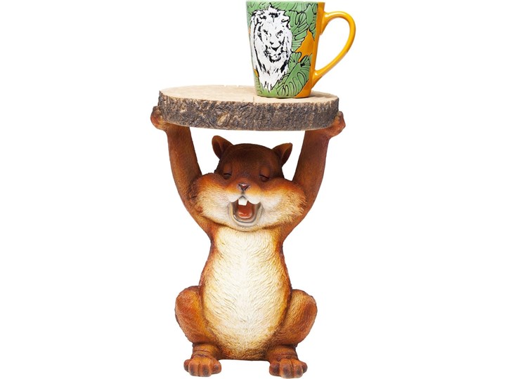 Stolik Animal Mini Squirrel Ø25x35 cm kolorowy Kształt blatu Okrągłe Kolor Brązowy