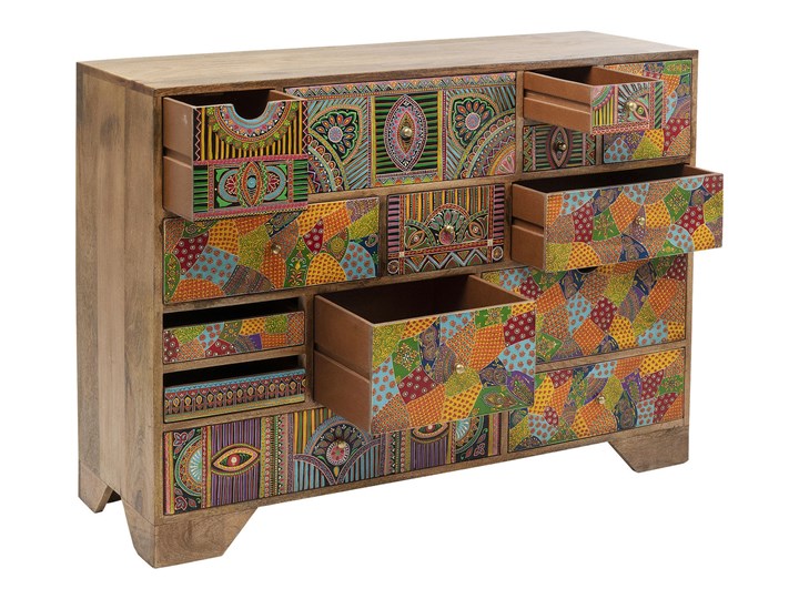 Komoda drewniana kolorowa z szufladami 118x40 cm Płyta MDF Drewno Wysokość 118 cm Szerokość 118 cm Szerokość 110 cm Pomieszczenie Sypialnia Pomieszczenie Pokój nastolatka