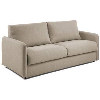 Sofa rozkładana 182x92 cm beżowa z pianką poliuretanową