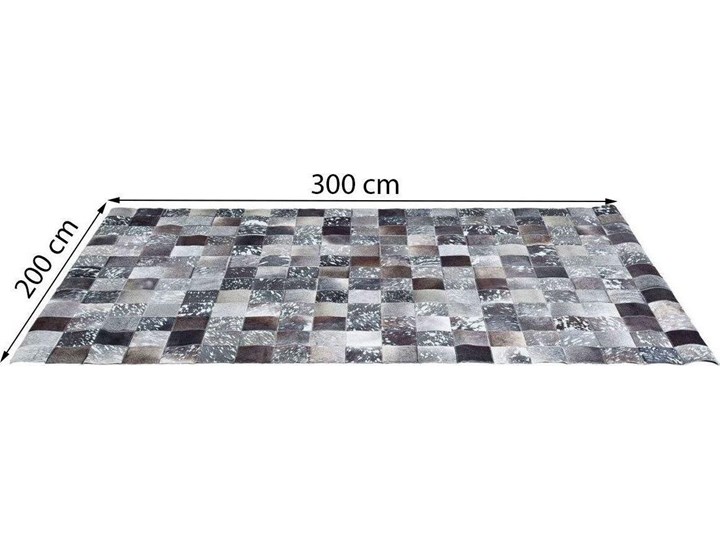 Dywan skórzany 300x200 cm Prostokątny Bawełna 200x300 cm Skóra Pomieszczenie Salon Dywany Skóry Kolor Szary
