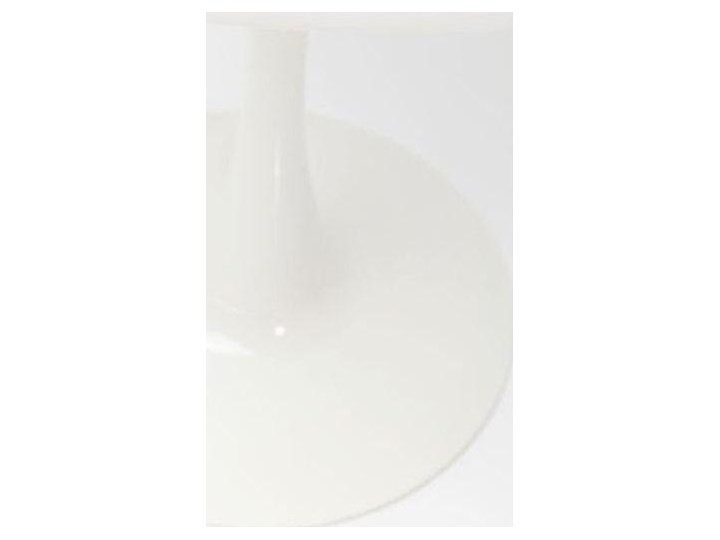 Stół do małej jadalni okrągły biały na jednej metalowej nodze  Ø80x72 cm Płyta MDF Stal Styl Minimalistyczny Liczba miejsc Do 4 osób