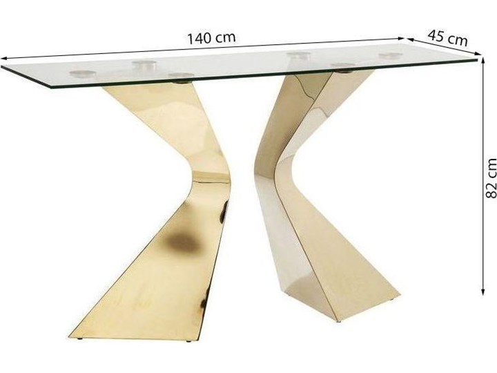 Konsola Gloria 145x45 cm złota Szerokość 143 cm Szerokość 145 cm Stal nierdzewna Głębokość 40 cm Szkło Kolor Beżowy