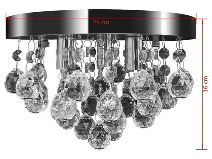 Lampa sufitowa glamour z kryształkami - E972-Silvos Szkło Styl Nowoczesny