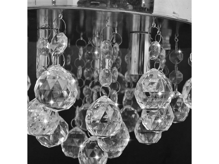 Lampa sufitowa glamour z kryształkami - E972-Silvos Szkło Kolor Czarny Styl Nowoczesny