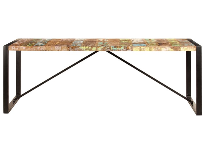 Wielokolorowy stół 100x220 - Veriz 6X Wysokość 75 cm Styl Nowoczesny Stal Drewno Pomieszczenie Stoły do kuchni