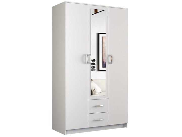 Szafa Walter z lustrem 120 cm / Biała - Meb24.pl