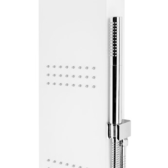 Panel prysznicowy Corsan Led Kaskada A013A biały z oświetleniem i termostatem
