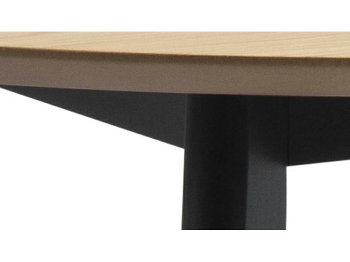 Okrągły stół z nierozkładanym blatem w kolorze drewna Roxby Drewno Płyta MDF Wysokość 76 cm Styl Industrialny