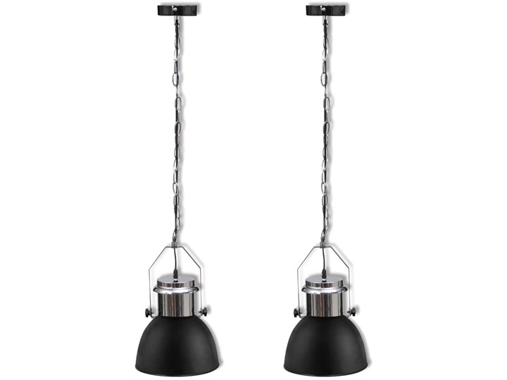 Dwie czarne regulowane lampy wiszące loft - E984-Berlog Metal Lampa z kloszem Styl Nowoczesny