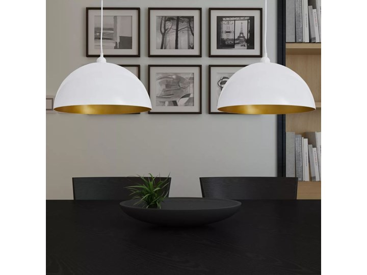 Białe regulowane lampy wiszące 2 sztuki - E985-Noris Metal Lampa z kloszem Kolor Biały