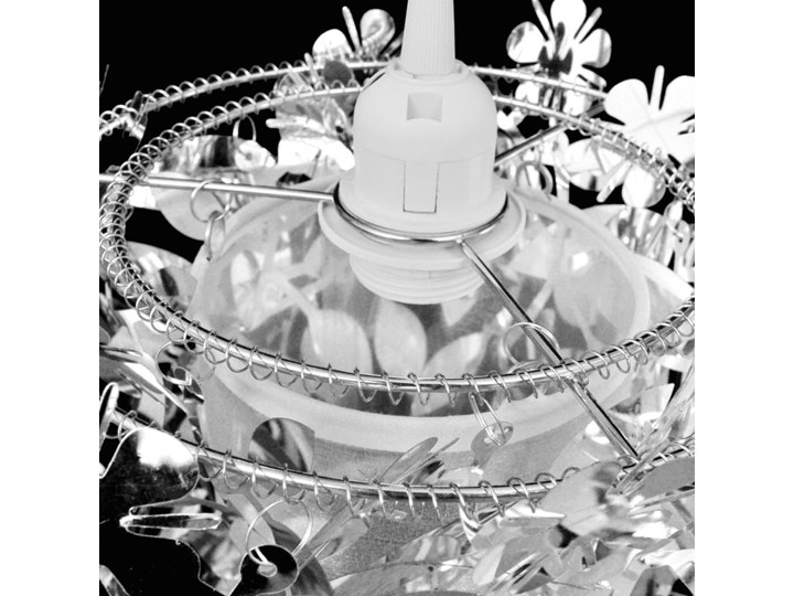 Srebrna lampa wisząca w kształcie liści - E989-Lesoti Kategoria Lampy wiszące Tworzywo sztuczne Stal Lampa z kryształkami Styl Glamour
