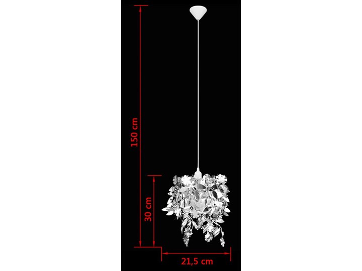 Srebrna lampa wisząca w kształcie liści - E989-Lesoti Tworzywo sztuczne Stal Lampa z kryształkami Styl Nowoczesny