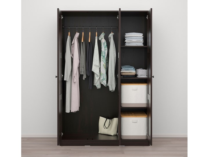 IKEA RAKKESTAD Szafa/3 drzwi, czarnybrąz, 117x176 cm Płyta MDF Kategoria Szafy do garderoby Typ Gotowa