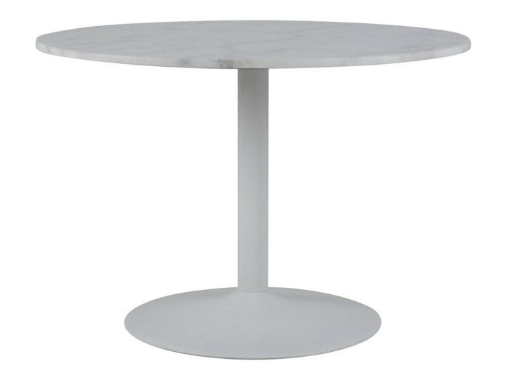 Biały stół na jednej nodze z marmurowym blatem Tarifa Metal Wysokość 110 cm Kamień Wysokość 75 cm Pomieszczenie Stoły do jadalni
