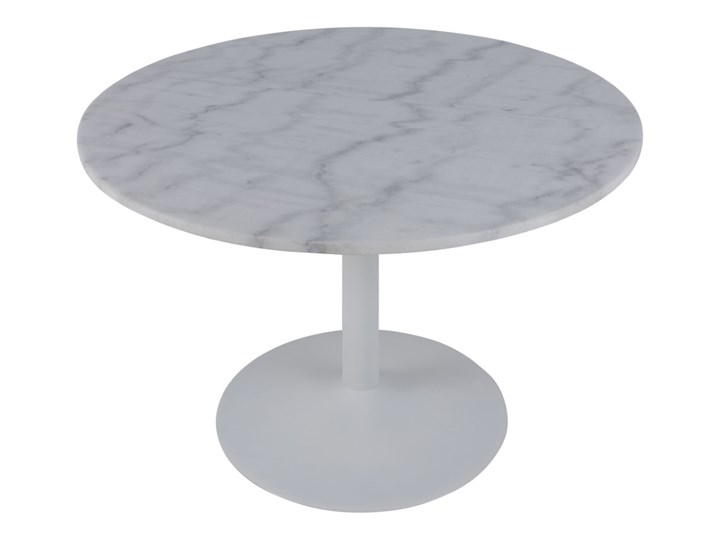 Biały stół na jednej nodze z marmurowym blatem Tarifa Metal Kamień Wysokość 110 cm Wysokość 75 cm Pomieszczenie Stoły do jadalni