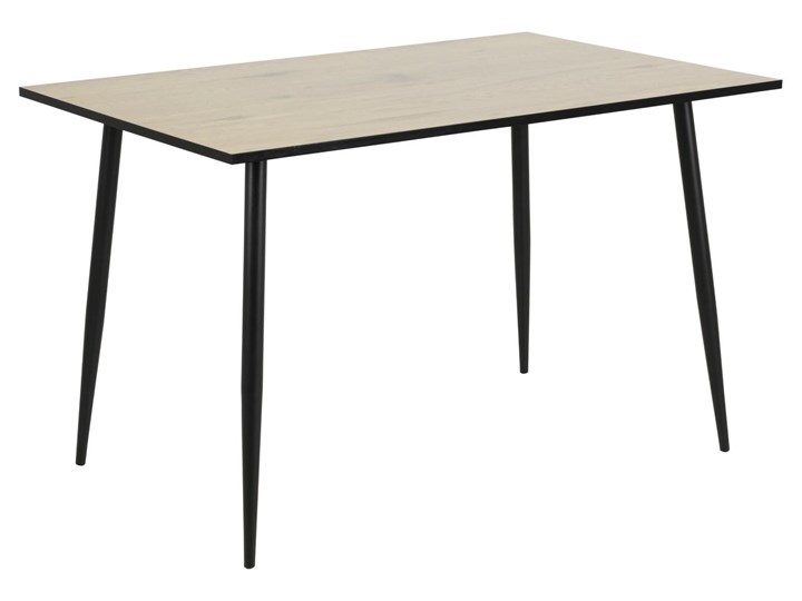 Loftowy stół Crystal 120x80 z blatem imitującym dziki dąb Wysokość 75 cm Szerokość 80 cm Metal Długość 120 cm  Drewno Styl Industrialny