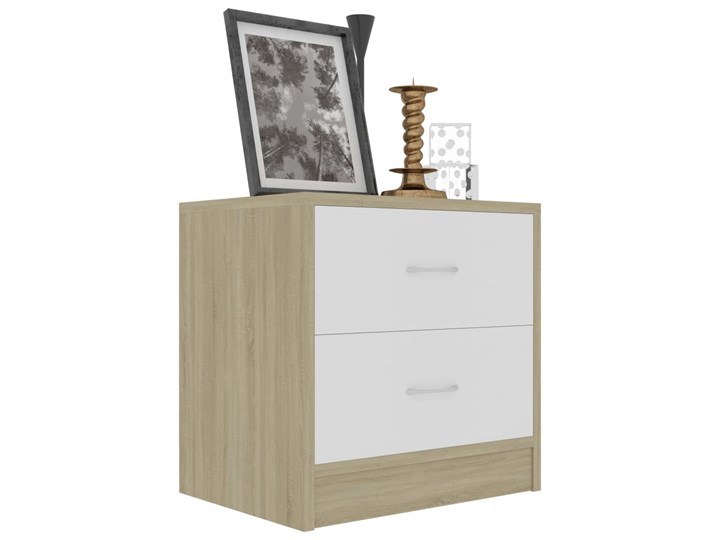 vidaXL Szafki nocne, 2 szt., biel i dąb sonoma, 40x30x40 cm Płyta laminowana Drewno Płyta MDF Uniwersalne Płyta meblowa Głębokość 30 cm Pomieszczenie Sypialnia