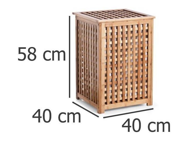 Bambusowy kosz na pranie z pokrywką - 92 litry, wyjmowany wkład, BAMBOO ZELLER