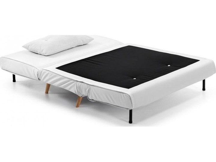 Sofa rozkładana Tupana biała 100 cm Głębokość 82 cm Stała konstrukcja Nóżki Na nóżkach Materiał obicia Skóra ekologiczna