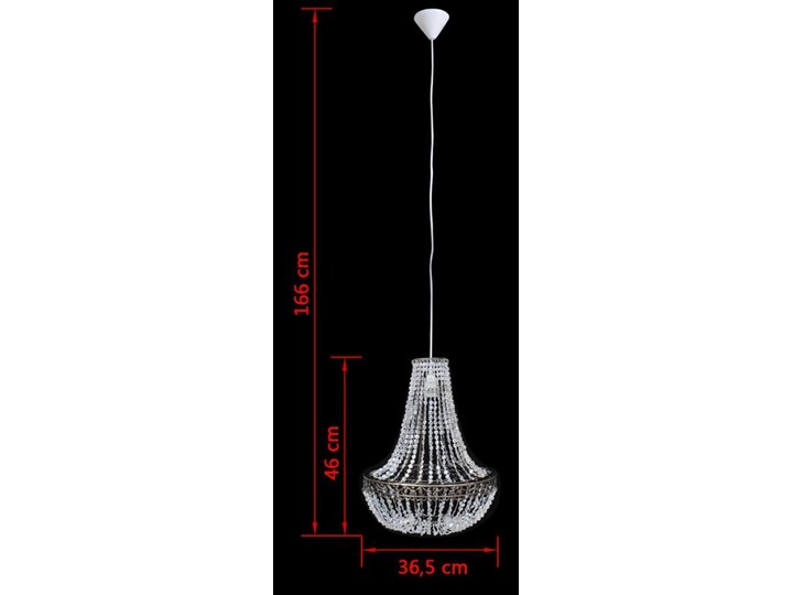 Kryształowa szykowna lampa wisząca - E991-Merla Lampa z kryształkami Styl Klasyczny Kolor Srebrny