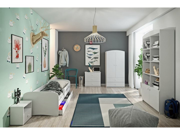 Zestaw mebli dziecięcych z szafką nocną i łóżkiem 180x80 BABYDREAMS - Meb24.pl Pomieszczenie Pokój przedszkolaka W zestawie Z łóżeczkiem