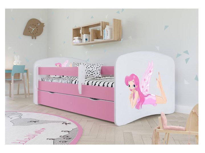 Łóżeczko dla dziewczynki 140x70 BABYDREAMS - Meb24.pl Kolor Różowy Płyta MDF Tradycyjne Drewno Rozmiar materaca 70x140 cm