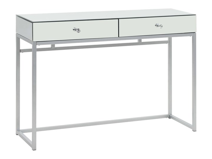 vidaXL Lustrzany stolik typu konsola, stal i szkło, 107x33x77 cm Szerokość 107 cm Styl Nowoczesny Głębokość 33 cm Stal nierdzewna Z szufladą Kolor Biały