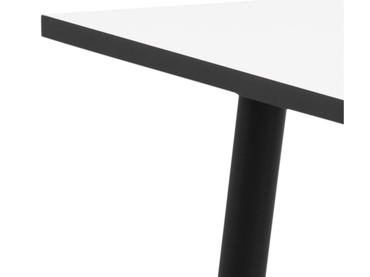 Stół biały blat czarne metalowe nogi 80x80 cm Średnica Płyta laminowana Drewno Wysokość 75 cm Styl Skandynawski