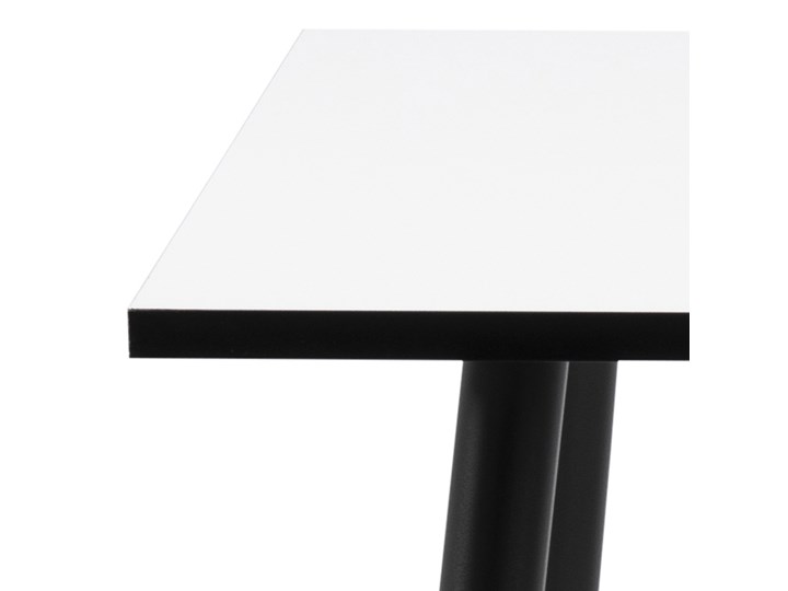 Stół biały blat czarne metalowe nogi 80x80 cm Drewno Płyta laminowana Wysokość 75 cm Zestawy