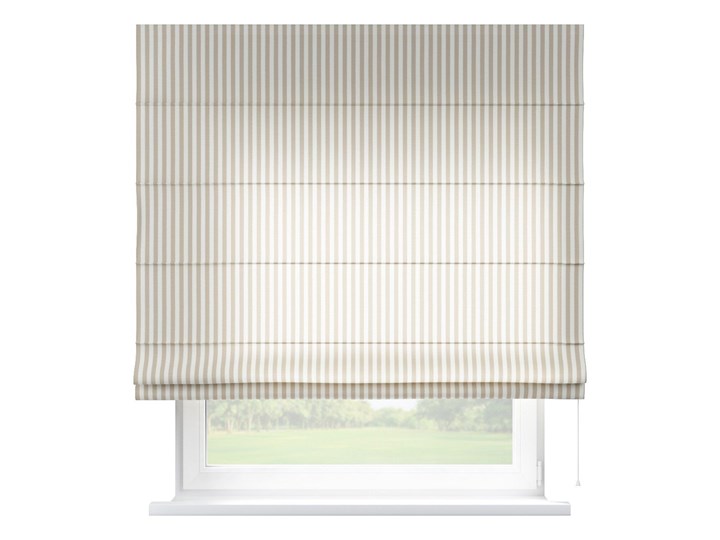Roleta rzymska Capri, beżowo białe pasy (1,5cm), szer.80 × dł.170 cm, Quadro Kolor Biały Pomieszczenie Kuchnia
