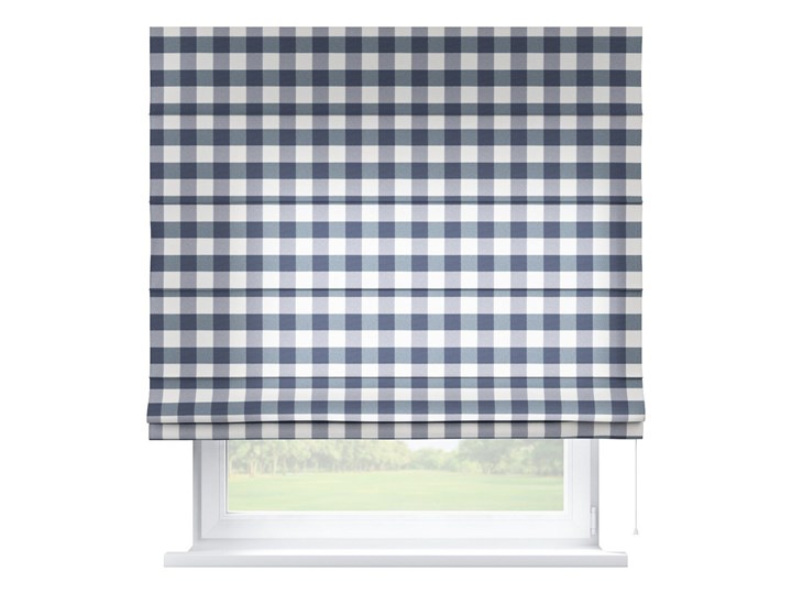 Roleta rzymska Capri, granatowo biała krata (5,5x5,5cm), szer.80 × dł.170 cm, Quadro Pomieszczenie Kuchnia