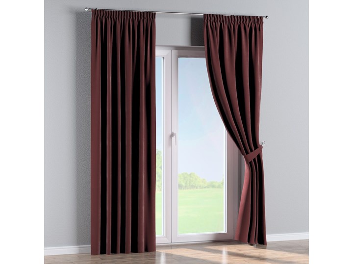 Zasłona na taśmie marszczącej 1 szt., bordowy, 1szt 130 × 260 cm, Velvet Zasłona prześwitująca 130x260 cm Poliester Mocowanie Taśma Pomieszczenie Sypialnia