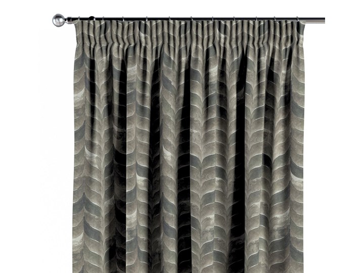 Zasłona na taśmie marszczącej 1 szt., odcienie brązu, beżu i zieleni, 1szt 130 × 260 cm, Abigail Bawełna 130x260 cm Zasłona zaciemniająca Kategoria Zasłony Kolor Szary