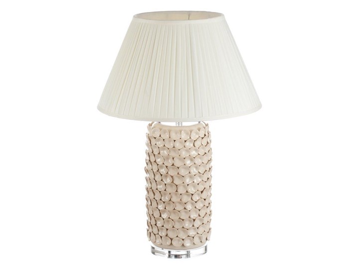Lampa stołowa Sayaka ceramiczna 73cm, 73 cm Kolor Biały Lampa z kloszem Kategoria Lampy stołowe