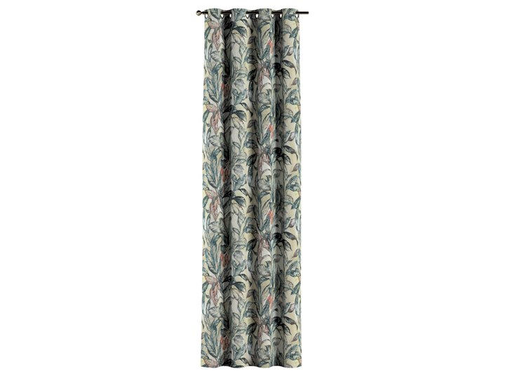 Zasłona na kółkach 1 szt., liście w odcieniach zieleni, niebieskiego, czerwieni na beżowym tle, 1szt 130 × 260 cm, Abigail Bawełna Zasłona zaciemniająca 130x260 cm Pomieszczenie Sypialnia