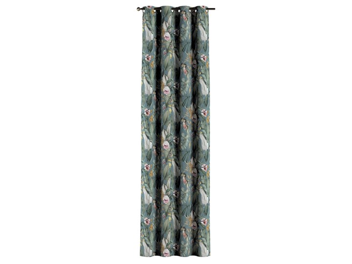Zasłona na kółkach 1 szt., kwiaty na zielono-niebieskim tle, 1szt 130 × 260 cm, Abigail Pomieszczenie Jadalnia 130x260 cm Bawełna Zasłona zaciemniająca Pomieszczenie Sypialnia