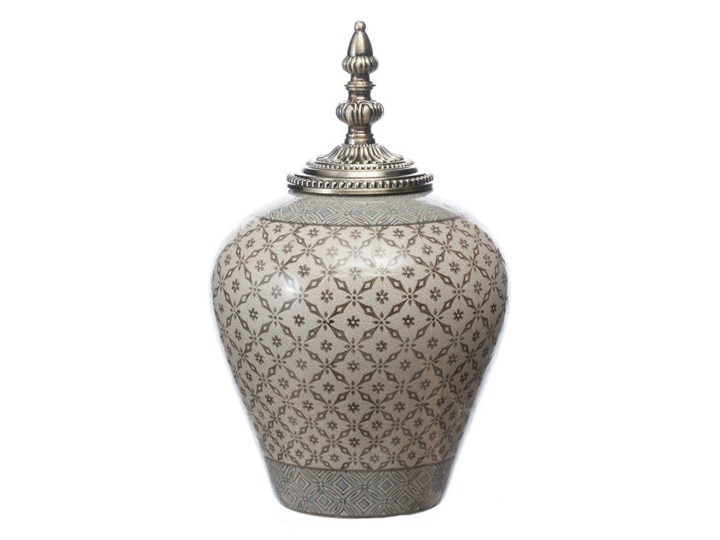 Waza ceramiczna Shiho z pokrywką 36cm, 36 cm Metal Ceramika Kategoria Wazony Kolor Szary