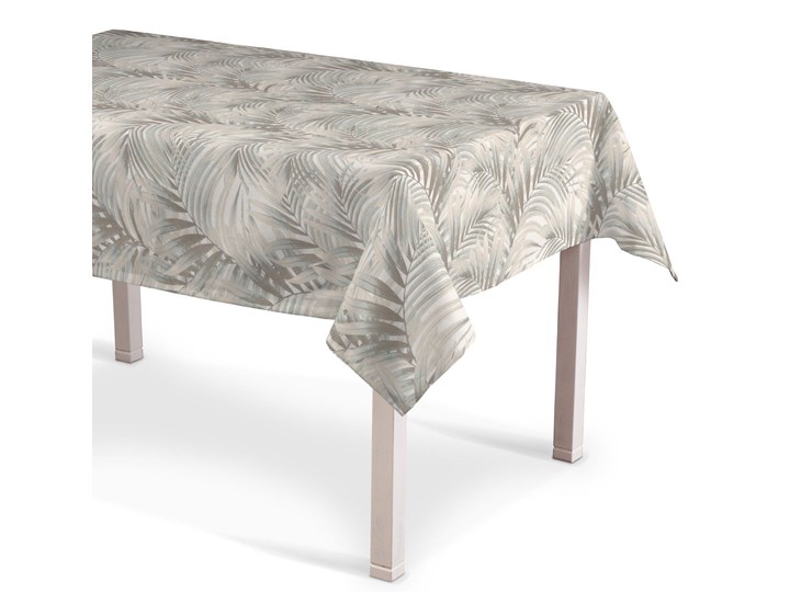 Obrus prostokątny, beżowo- kremowe liście palmy na białym tle w , 130 × 130 cm, Gardenia Bawełna Kategoria Obrusy i serwety do kuchni