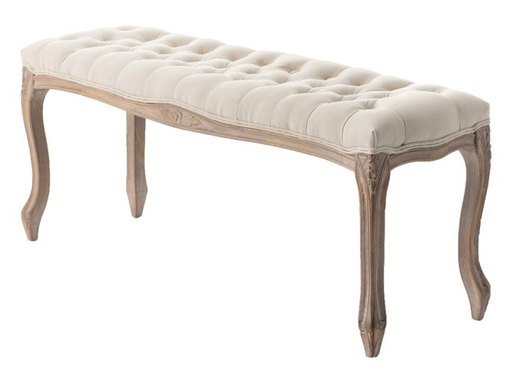 Ławka Isacco cream 114x38x48cm, 114 × 38 × 48 cm Pikowana Pomieszczenie Salon Materiał obicia Tkanina