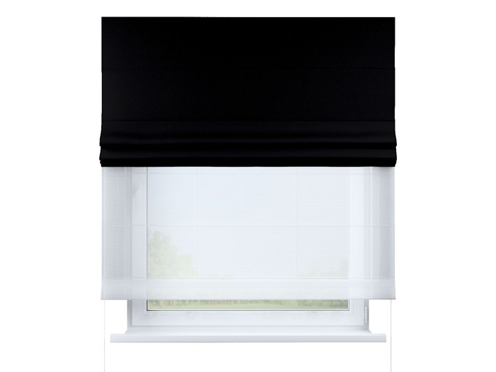 Roleta rzymska Duo, czarny, szer.130 × dł.170 cm, Blackout - zaciemniające Roleta woalowa Typ Roleta transparentna