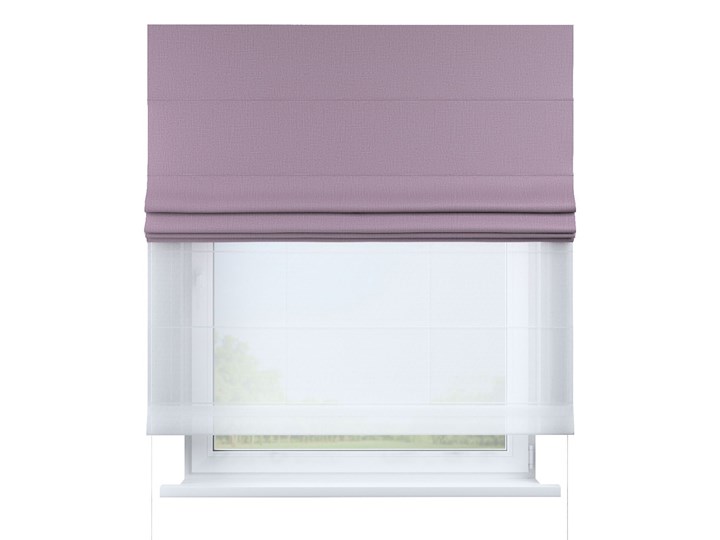 Roleta rzymska Duo, pastelowy wrzos o wyraźnej strukturze, szer.130 × dł.170 cm, Blackout - zaciemniające Pomieszczenie Kuchnia Roleta woalowa Kategoria Rolety